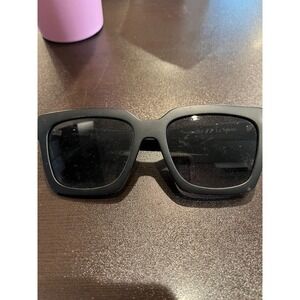 Le Specs Weekend Riot Oversized Black Matte Polarized Sunglasses unisex